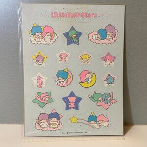 Vintage Sanrio 1976 Artbloom Seal Little Twin Stars Stickers Blue Sheet